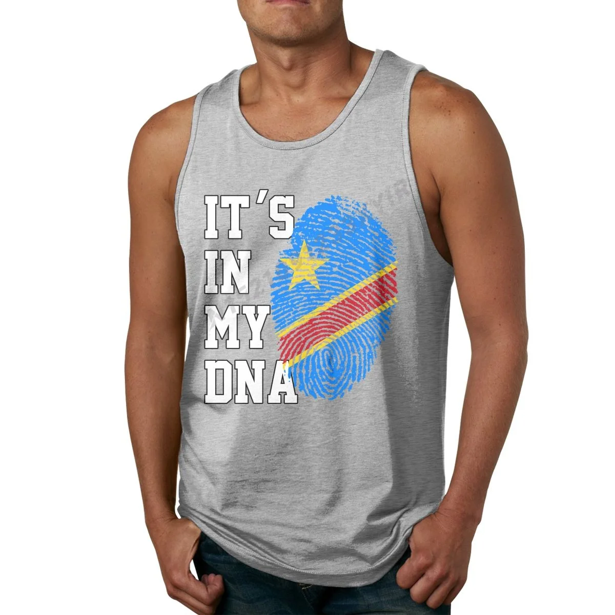 

Майка мужская летняя без рукавов, топ с надписью «It's IN MY DNA», фанаты флага Демократической Республики Конго, мужская рубашка в стиле хип-хоп