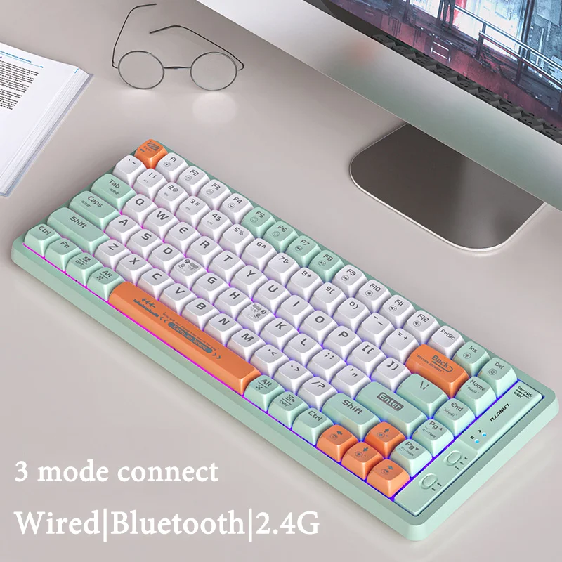 Hot Swappable Mechanical Gaming Keyboard 2.4G Wireless Bluetooth Keyboard Mini RGB Wired Gamer Keypad For Laptop PC Computer
