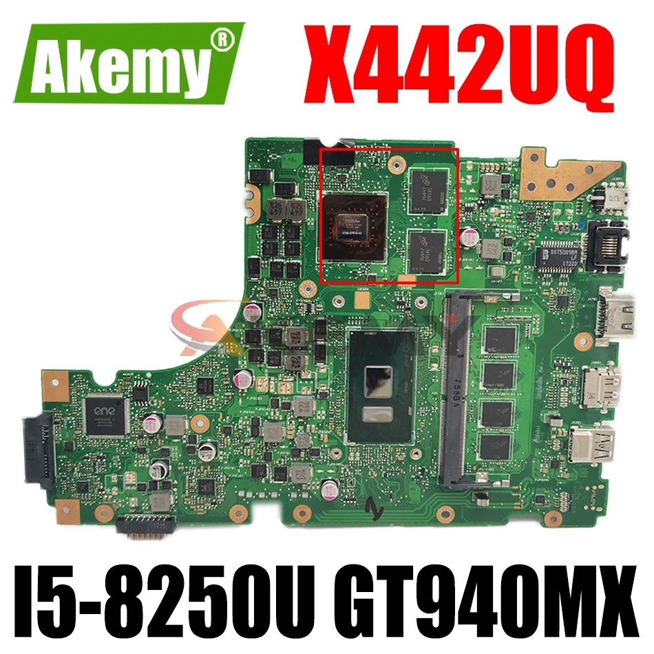 

AKEMY X442UQ Laptop Motherboard For ASUS VivoBook 14 X442UQR R419U Original Mainboard 4GB-RAM I5-8250U GT940MX