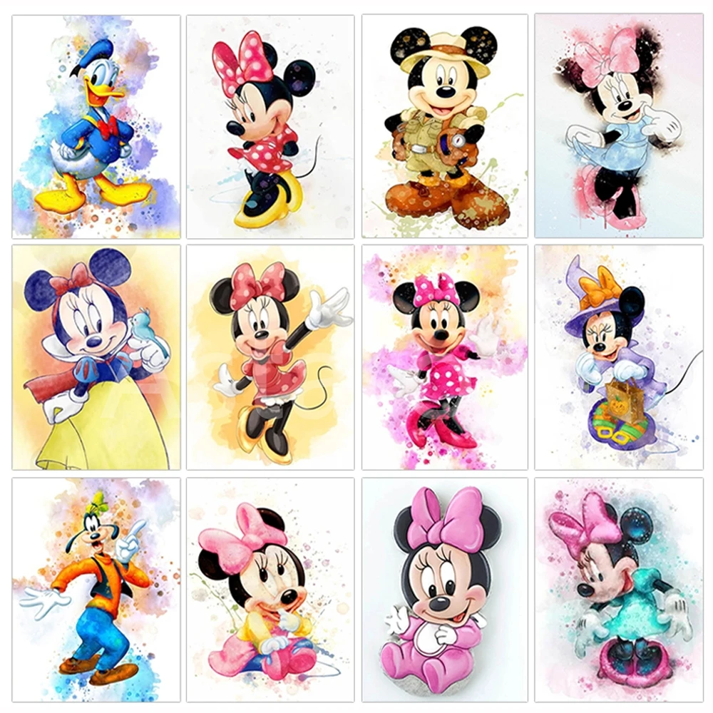

New Full Round Disney Diamond Drawing Cartoon Mickey Mouse Cross Stitch 5D DIY Diamond Embroidery Mosaic Kit Home Decor Gift