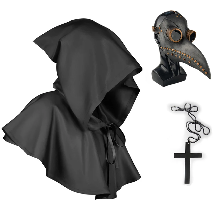 

Костюм Grim Reaper на Хэллоуин для женщин, косплей-накидка, стиль Кристиан, стимпанк, искусственный крест, халат, священник, ведьма