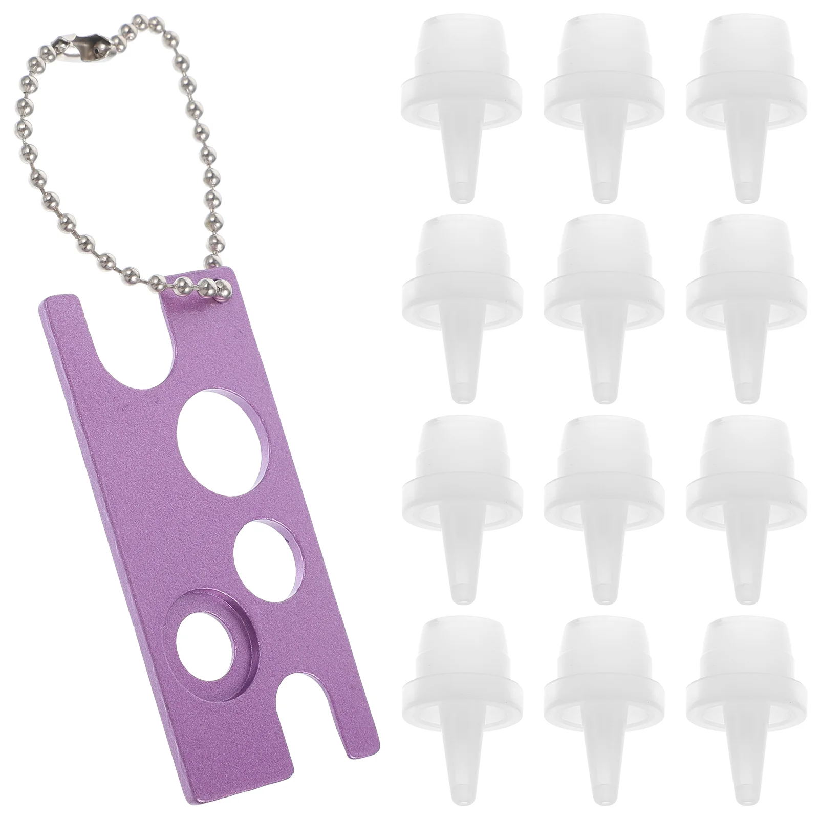 

Grafting Eyelash Tool Glue Bottle Tips Metal Plugs Openers Purple Stopper Nozzle Caps