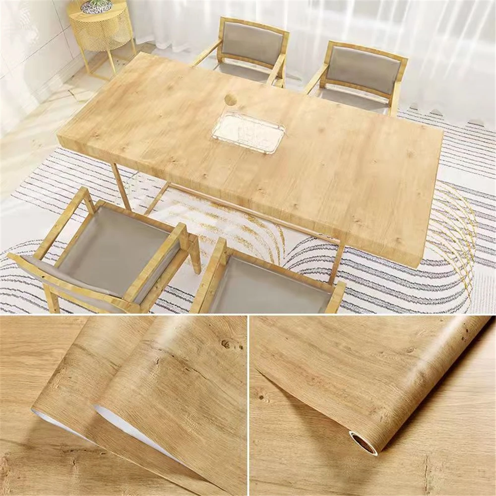 

Waterproof Self Adhesive Wallpaper Home Decor Stickers Wood Grain WallPapers for Cabinet Table Cupboard Furniture