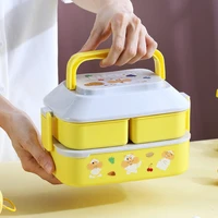 portable lunch box with spoons fork microwave lunch box school child plastic picnic boxes compartments storage food container