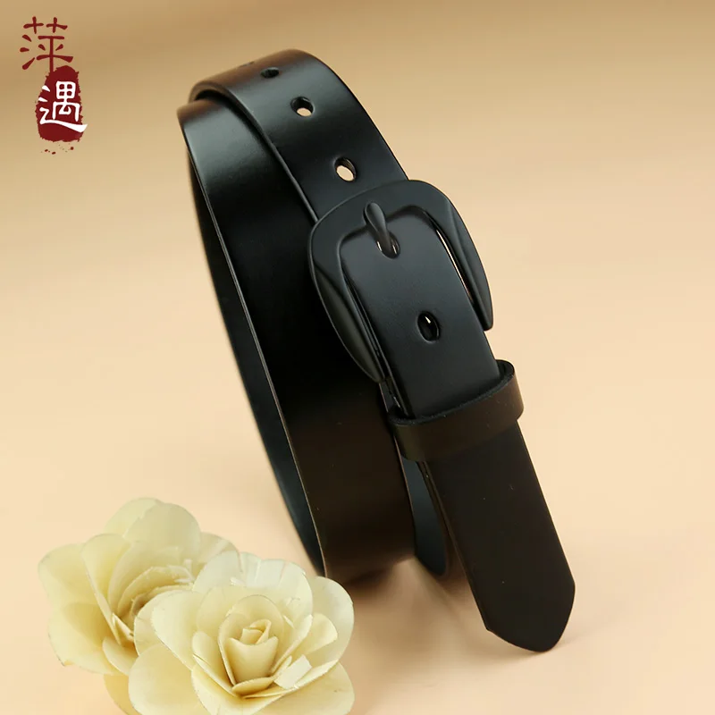 Belt Women Genuine Leather First Layer Pure Cowhide Black Pin Buckle Casual All-matching Thin Simple South korea J...