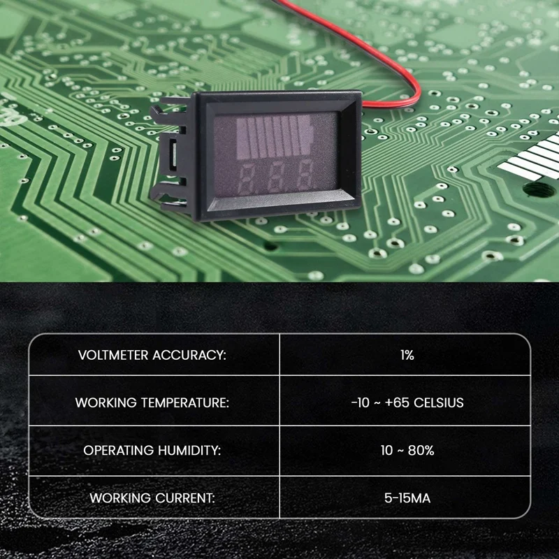 12 В ACID-индикатор емкости аккумулятора светодиодный тестер уровня заряда синий