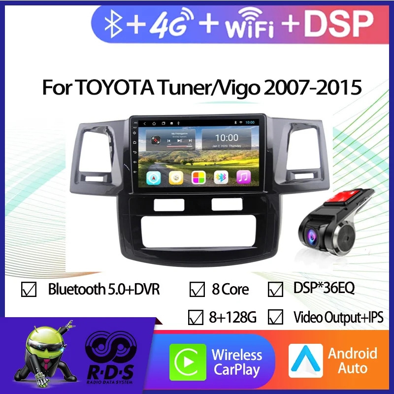 

6G+128G Android Car GPS Navigation For TOYOTA Tuner/Vigo 2007-2015 Auto Radio Stereo Multimedia Player With BT WIFI Mirror Link