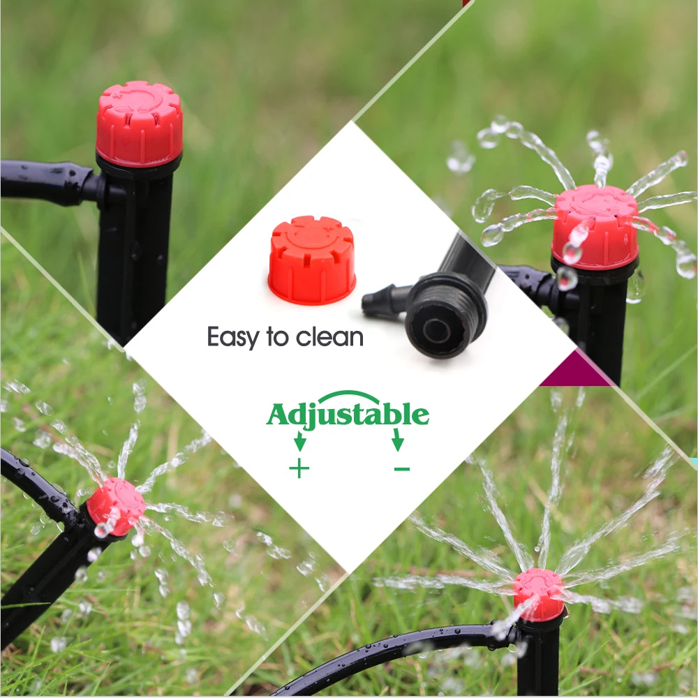 Садовый Шланг 1/4 Дюйма С Регулируемой Насадкой 13 См Для Цветов Теплиц Овощей