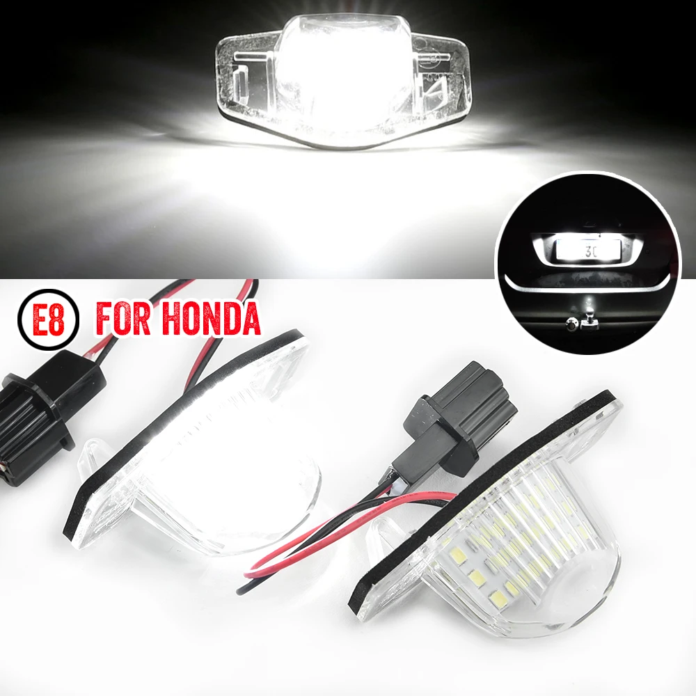 

2x Led License Plate Light Lamp For Honda Odyssey Fit Jazz Stream Freed Logo Insight CR-V Vezel HR-V FR-V Edix