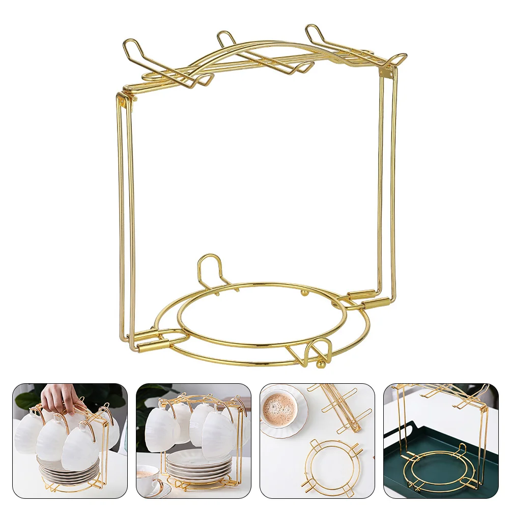 

Rack Mug Cup Coffee Organizer Holder Drying Stand Drainer Plate Tree Dishes Countertop Dish Draining Display Metal Storage