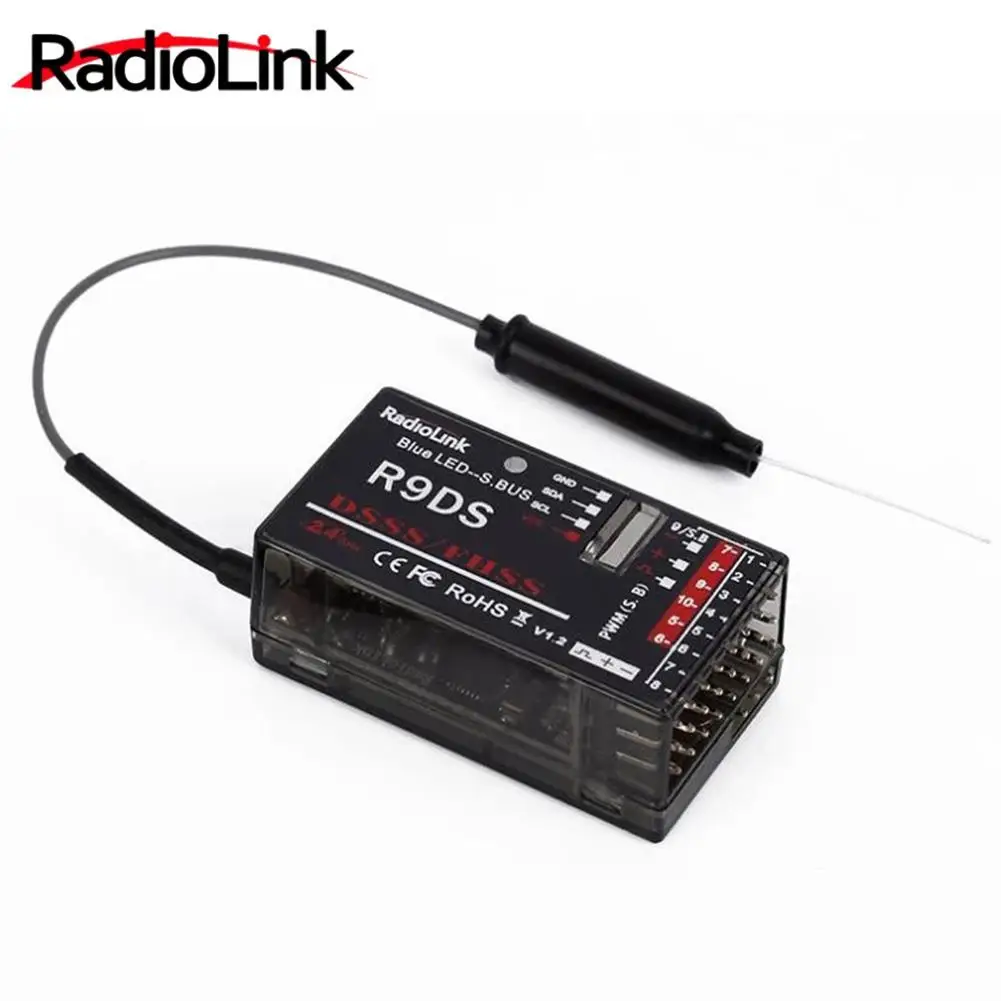 

R9DS 2.4G 9CH DSSS Receiver for RadioLink AT9 AT10 Transmitter RC Helicopter Multirotor Support S-BUS