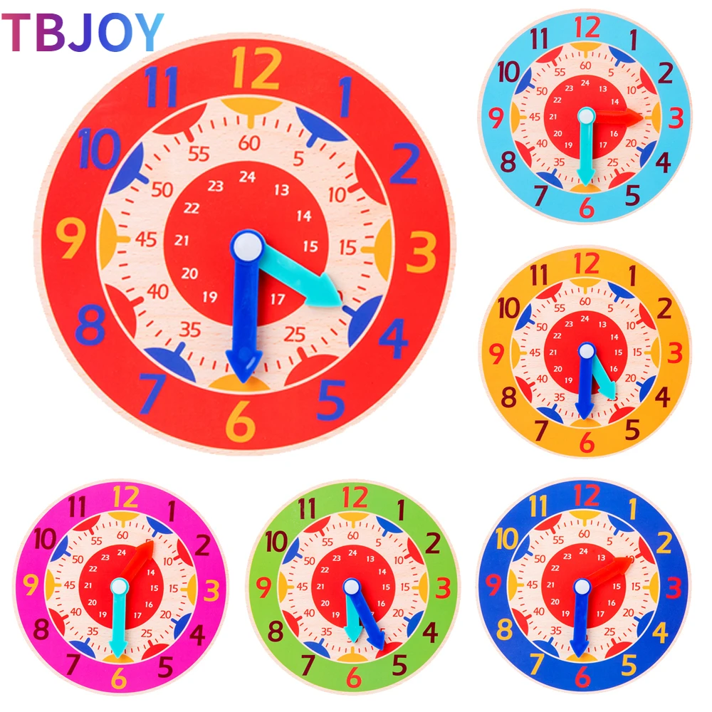 

Baby Montessori Wooden Clock Learning Educational Toys Hour Minute Cognition Clocks Toys for Kids Early Preschool Teaching Aids