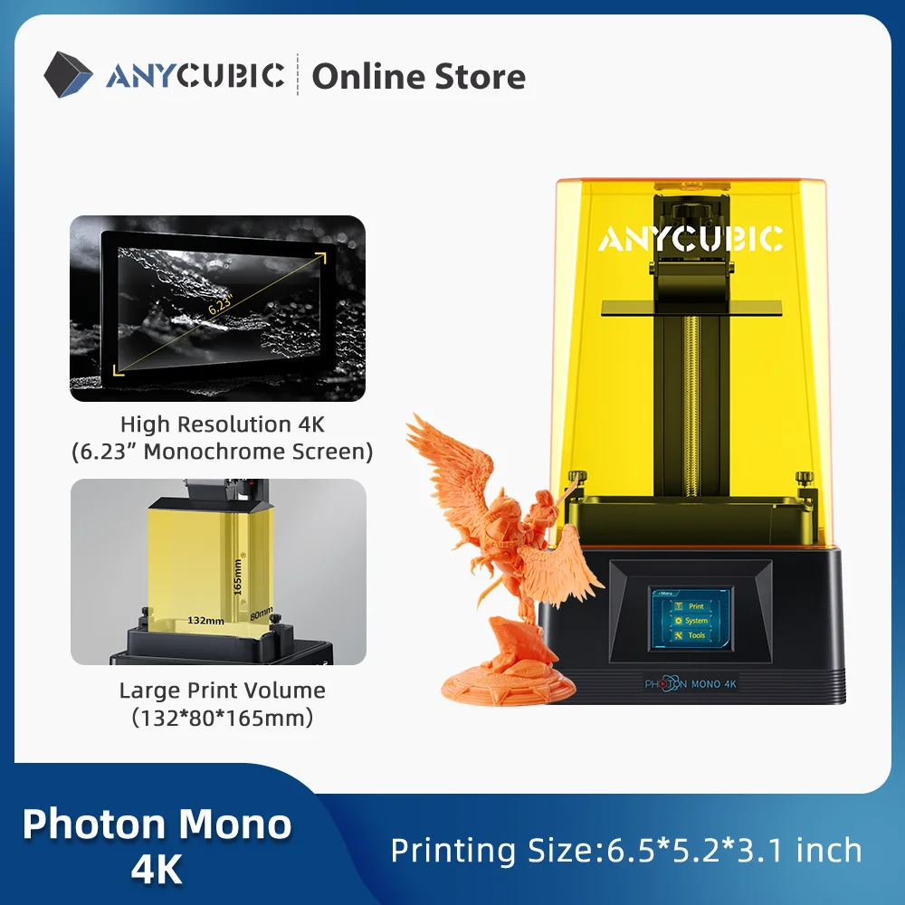Новейший ANYCUBIC Photon Mono 4K 3D принтер 2 8 дюймов сенсорный ЖК-экран УФ смолы принтеры