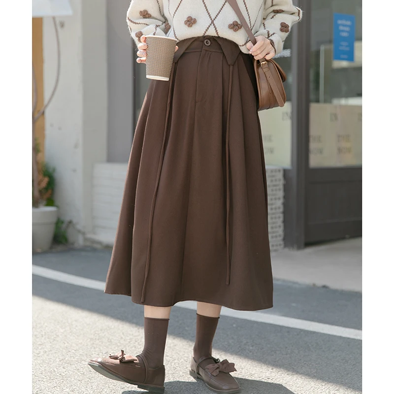 

Wind pressure plait skirts make Japanese college female years long in French vintage little tall waist show thin