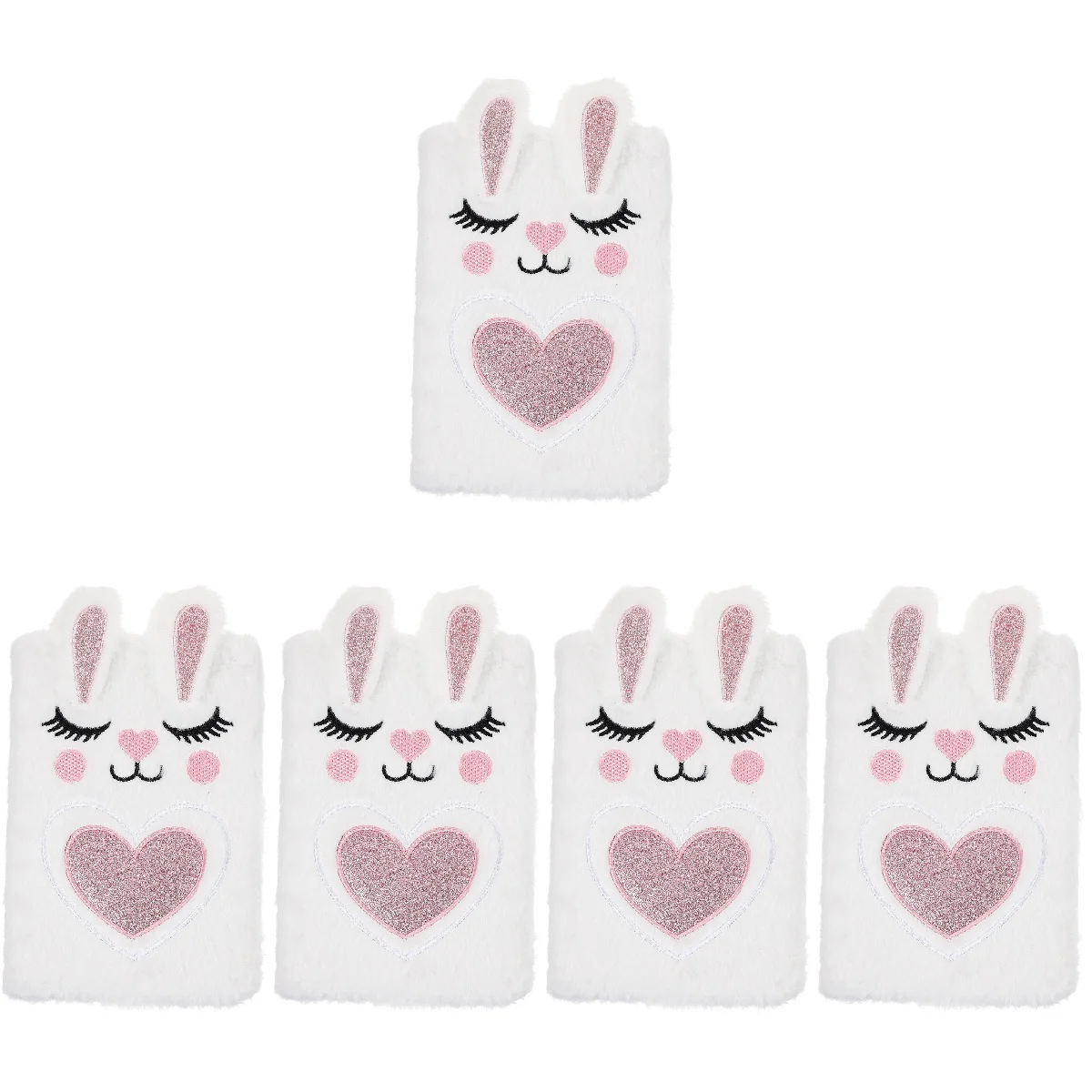 

5pcs Plush Diary Book Fluffy Notebook Daily Use Notebook Cartoon Girl Note Book Diary Accessory