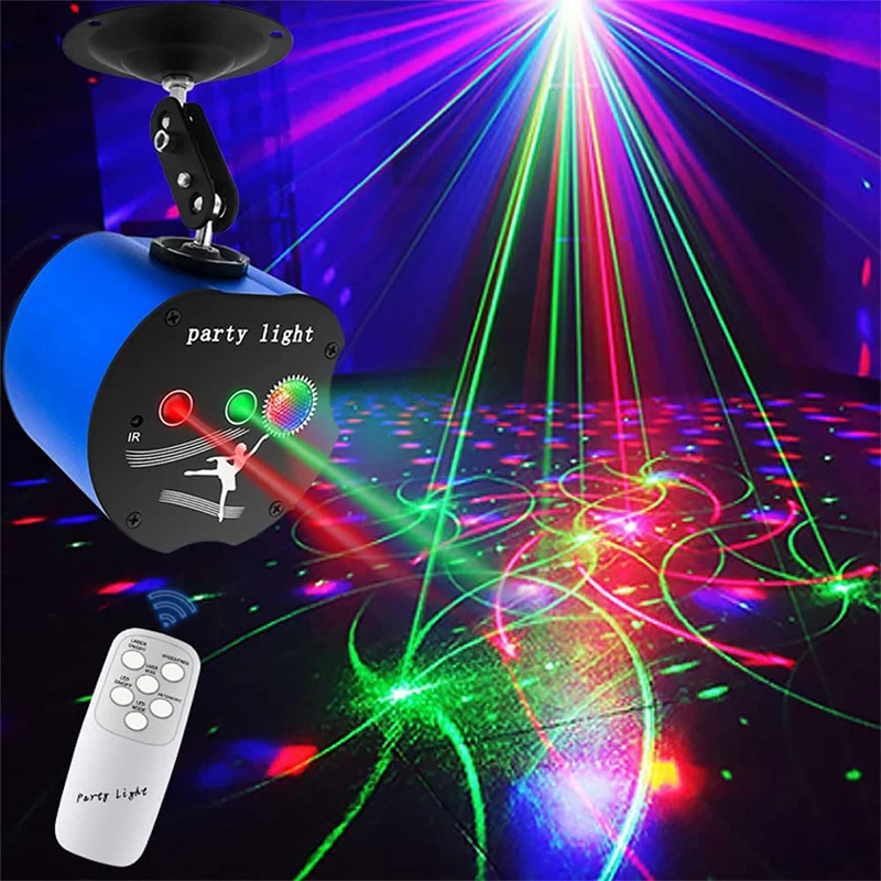 

Disco Lights Party Dj Stage Strobe Lamp Rave Projector Effect LED Sound Activated Remote Control Bar Parties Karaoke KTV Xmas