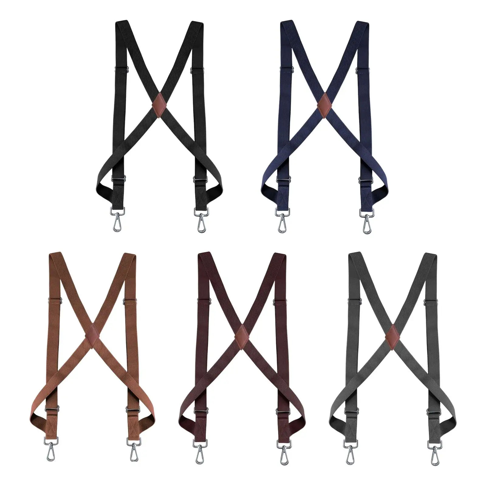 

Men Women Suspender Heavy Duty Swivel Hooks Elastic Straps X Shaped Adjustable Unisex Trucker Style Suspenders Pants Supplies