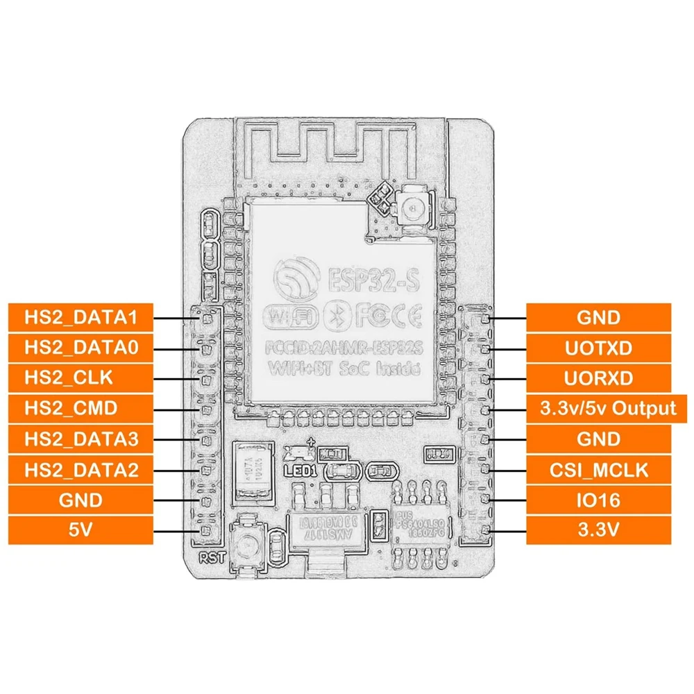 6 шт. Встроенная плата памяти Micro-USB на последовательный порт CH340G с OV2640 модуль