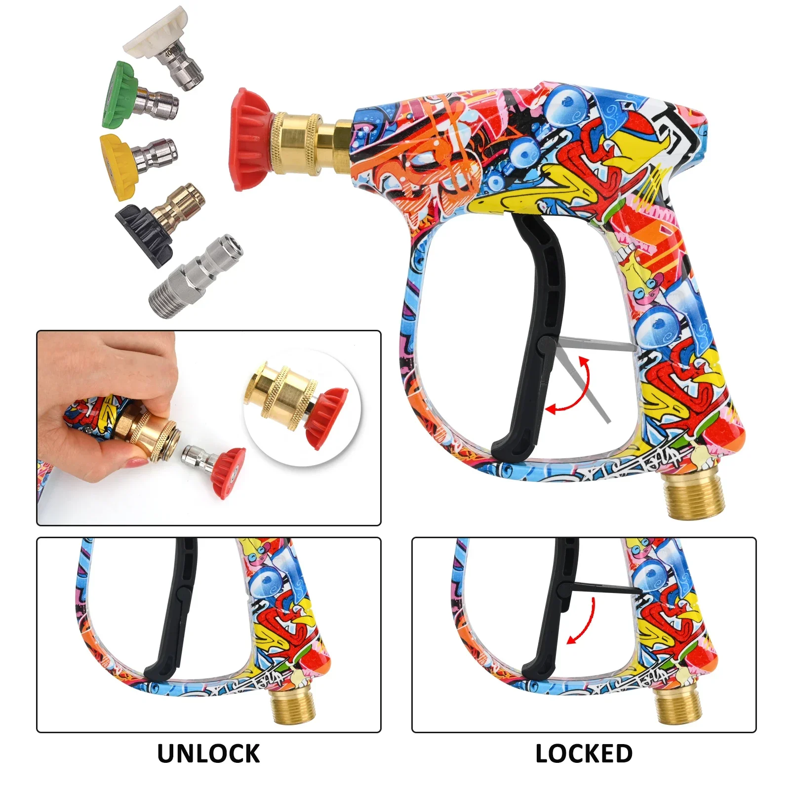 Водяной пистолет для мойки высокого давления очистки автомобиля соединитель