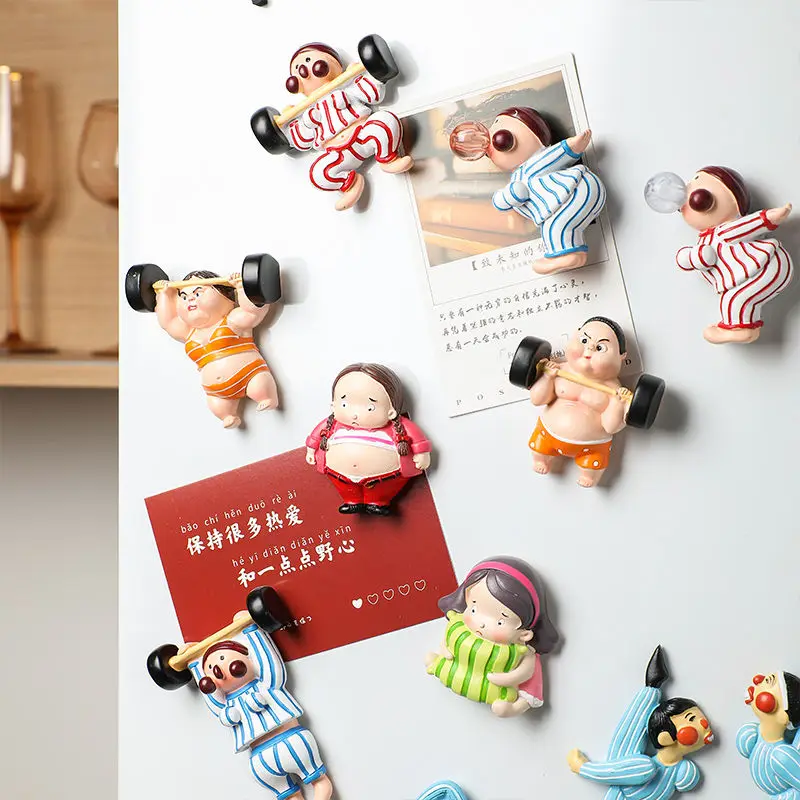 

WSHYUFEI Cartoon Fridge Magnet Cultural and Creative Tiles Creative 3d Three-dimensional Cute Magnetic Stickers Decorate