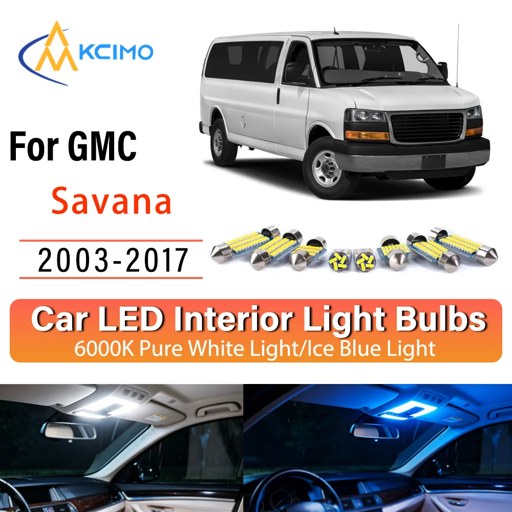 Фото Комплект светодиодных ламп для салона GMC Savana 2003-2017: Plug & Play, с постоянным свечением, для замены купольных, карманных, багажных и салонных ламп, улучшенная версия №1