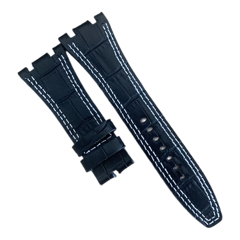 Кожаный ремешок для часов сменный быстросъемный гибкого браслета диаметром 28 мм