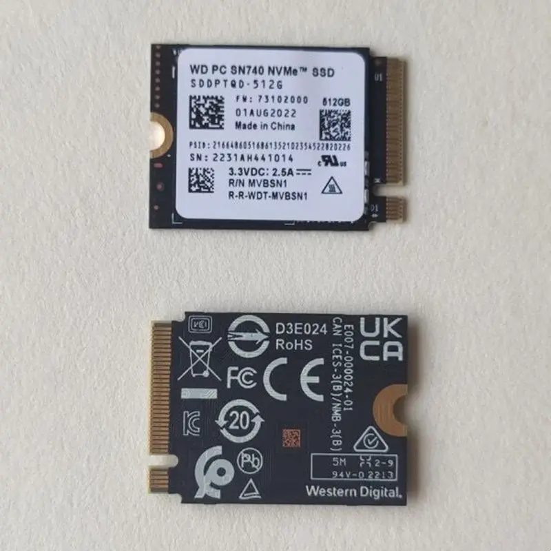 Western Digital WD SN740 2TB 1TB 512GB M.2 SSD 2230 NVMe PCIe Gen 4x4 for Microsoft Surface ProX Laptop 3 Steam Deck - купить по