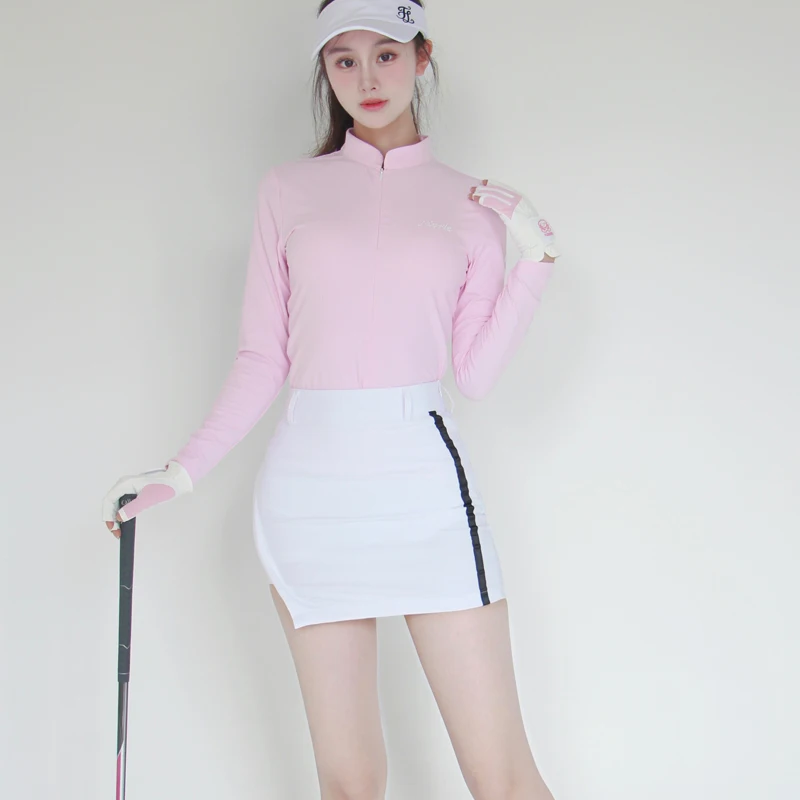 Новинка осенний Женский Топ с длинным рукавом для гольфа защитой от морщин