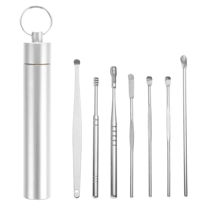 7 шт. набор для удаления воска ложки из нержавеющей стали портативные чистящие