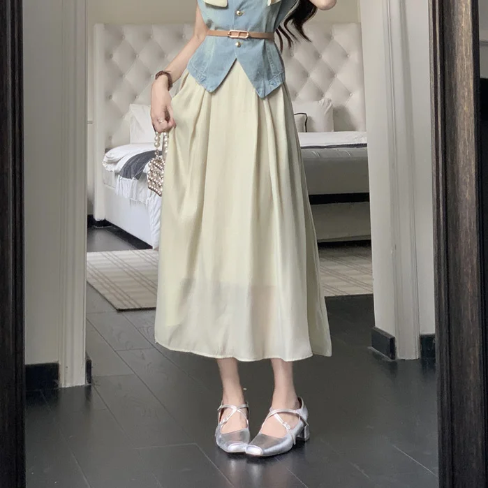 Женская юбка в Корейском стиле яркая ретро весна-лето 2024