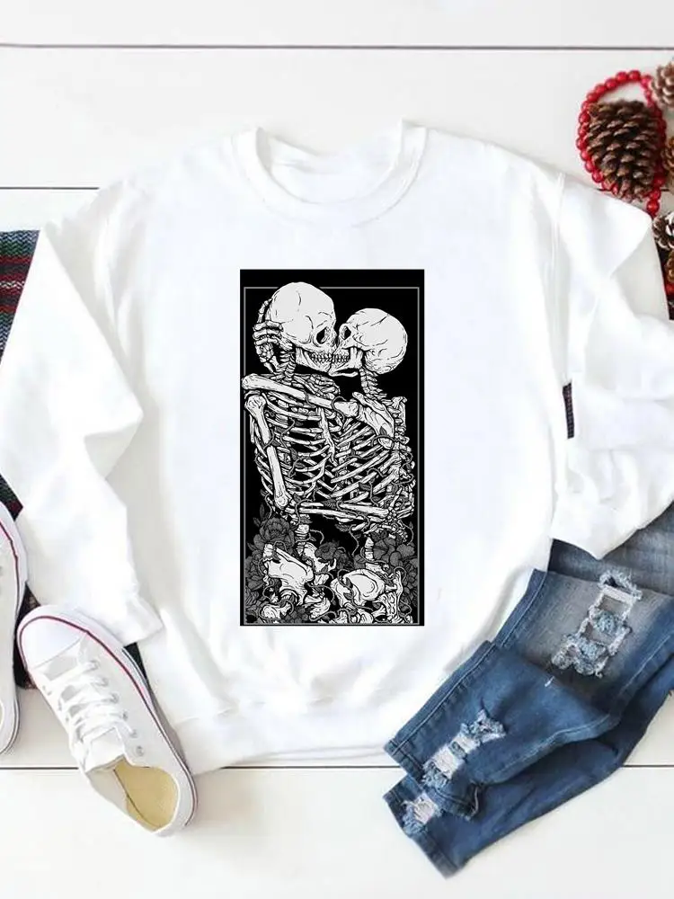 

Skull Cartoon Printing Cute Fall Autumn Thanksgiving Halloween Graphic Fashion Pullovers Casual Female Women Print Sweatshirts