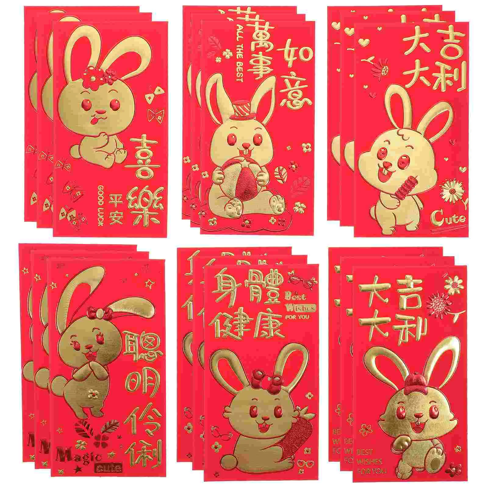 

Red Envelopes Year Money New Lucky Chinese Festival Spring Rabbit Packets Hong Bao Packet Gift Envelopewedding Hongbao