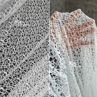 mesh fabric white irregular hollow with bright threads diy decor coat various skirt gown dress desinger fabric