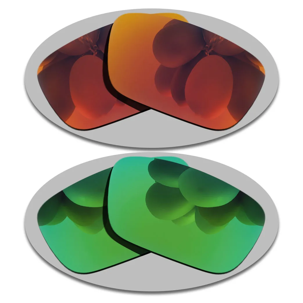 Fire Red&ampGreen Lenses Replacement For-Spy Optic Dirk Polarized Sunglasses