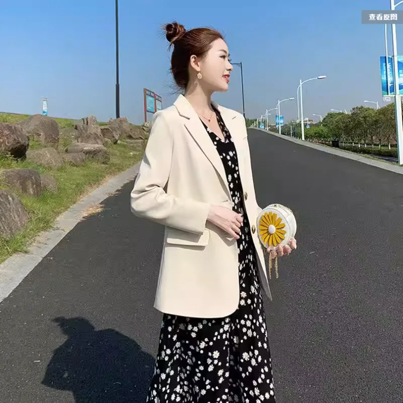 Suit Jacket Women Outwear 2023 New Spring Autumn Professional Blazer Jacket Female Korean Casual Loose Chic Workplace Blazer Top