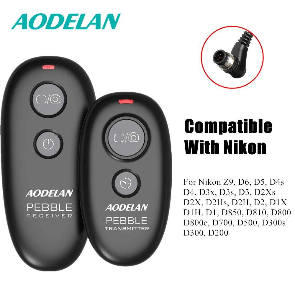 

AODELAN Wireless Camera Shutter Release Remote Control For Nikon Z9 D6 D5 D4s D3x D2Xs D2Hs D2 D1X D1H D850 D810 D800 D700 D500