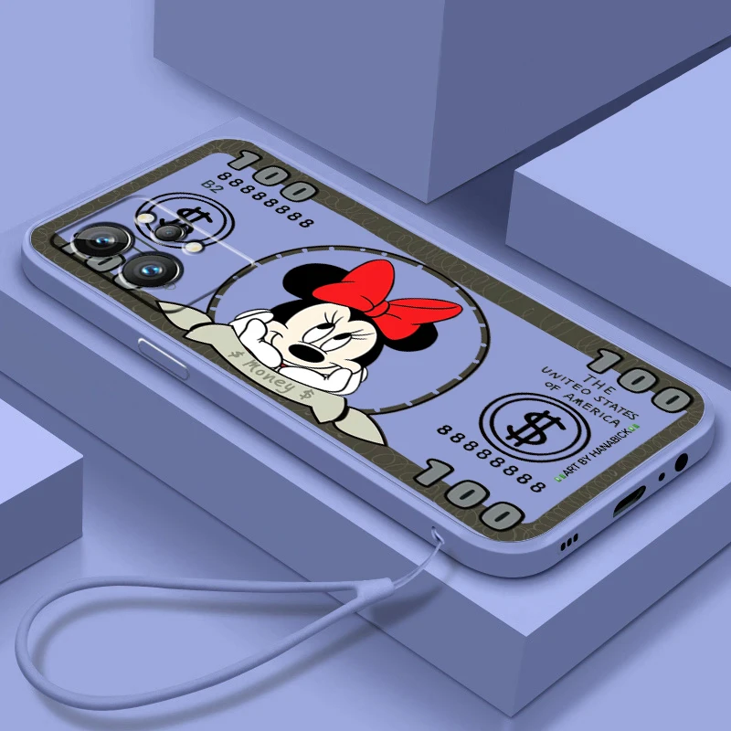 

Liquid Rope Mickey Minnie Stitch Dollar Phone Case For OPPO Realme Q3S Q5i 50A 50i C21Y C11 GT Neo3 Neo2 9 9i 8 8i 7 Pro Plus