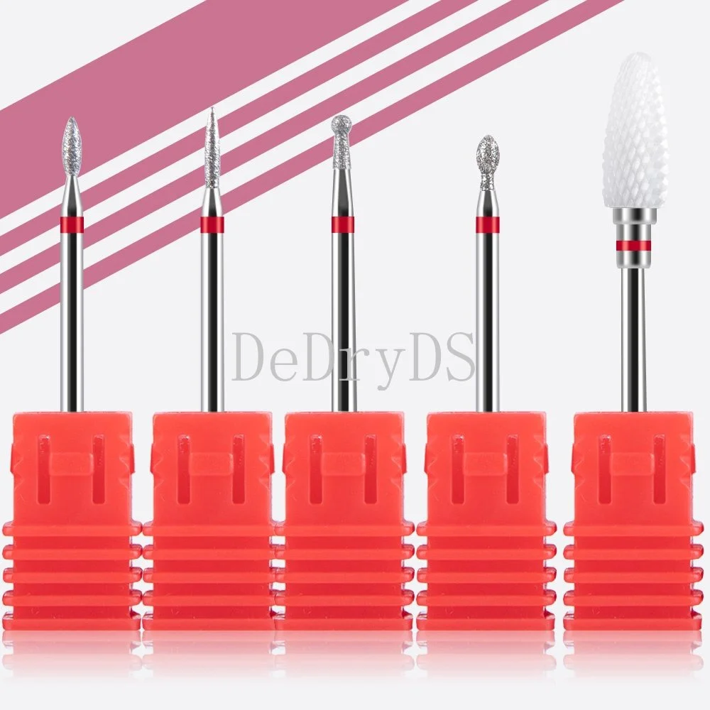 

5 Pcs Diamond Ceramic Milling Cutter for Manicure Carbide Nail Drill Bits Kits Equipment Tools Nail Accessories Nail Sanding Cap
