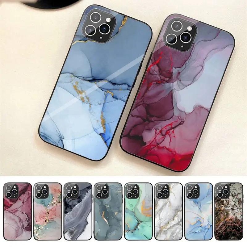 

Marble Art Fashion Phone Case For Iphone 7 8 Plus X Xr Xs 11 12 13 Se2020 Mini 14 Pro Max Tempered Glass Fundas