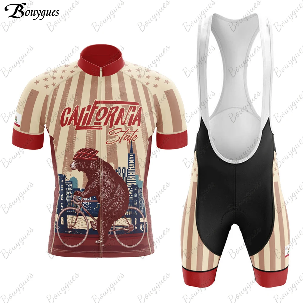 

2022 Калифорния, комплекты велосипедных Джерси премиум-класса, Мужская велосипедная одежда с коротким рукавом, велосипедная майка, Велоспорт...