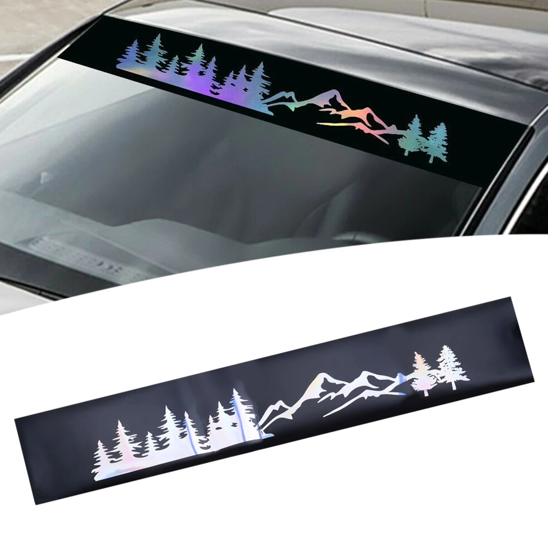 

Водонепроницаемый солнцезащитный козырек для лобового стекла с изображением дерева и гор, универсальный для автомобилей, домов на колесах,...