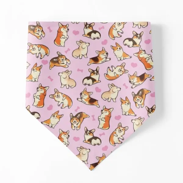 

Банданы для собак Lovey Corgis в розовом цвете, шейный платок, аксессуары для кошек, шарф, платок для щенков, праздничный вечерний воротник, костюм...