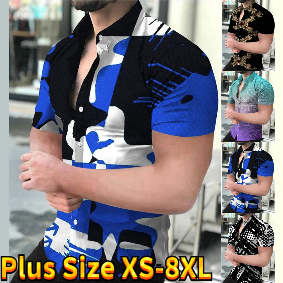 

2023 Fashion Beach Party Casual Men's Hawaiian Shirt Summer Men's Shirt Lapel Street Style Vintage Shirt Short Sleeve Shirt