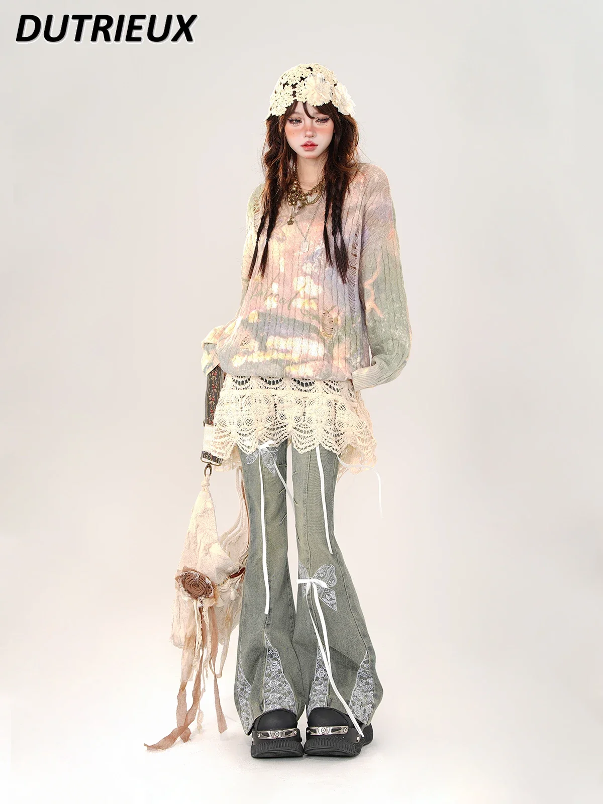 Модный милый пуловер свитер осень-зима свободный тонкий вязаный топ для женщин