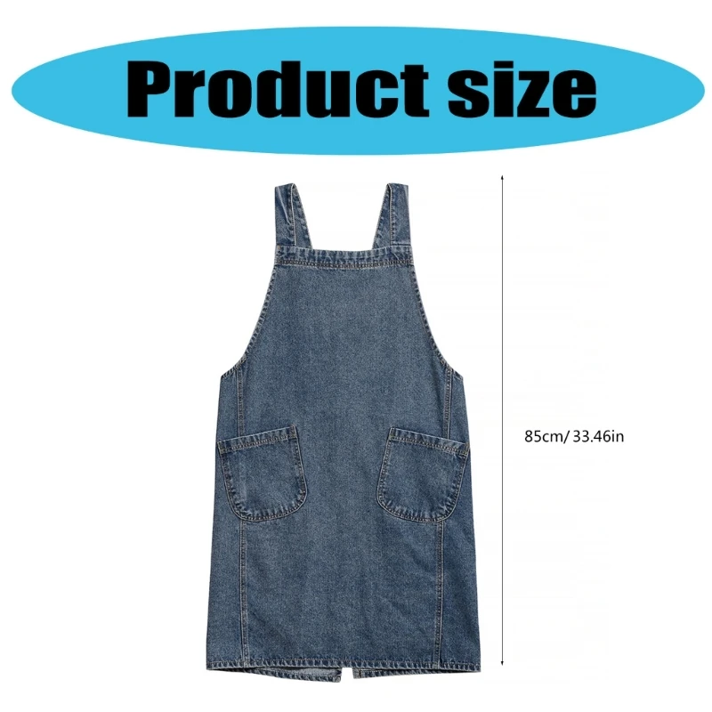 Прочный джинсовый фартук для кухни и рукоделия. Фартук с регулируемой посадкой