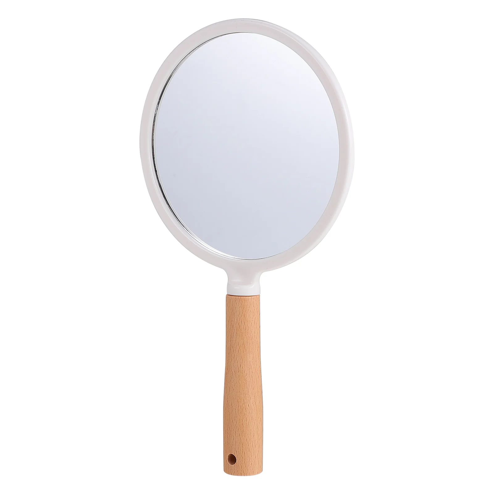

Makeup Mirror Durable Beauty Salon Mirror Wood Handle Mirror for Bathroom