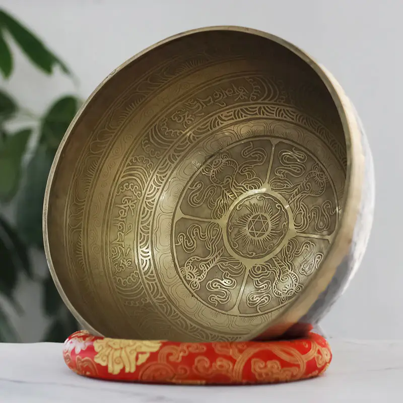 

Small Tibetan Singing Brass Bowl Nepal Singing Bowl Musical Instruments for Yoga Tibetan Buddhist Supplies Chakra Copper Bowl