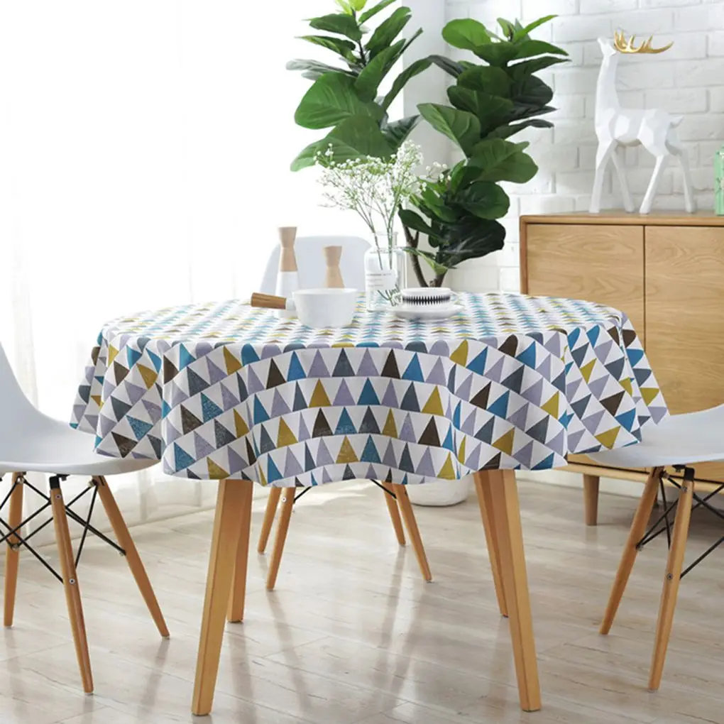 

Polyester Cotton Coffee Table Cloth Tablecloth Dining Room Restaurant Round Table Mat Cover