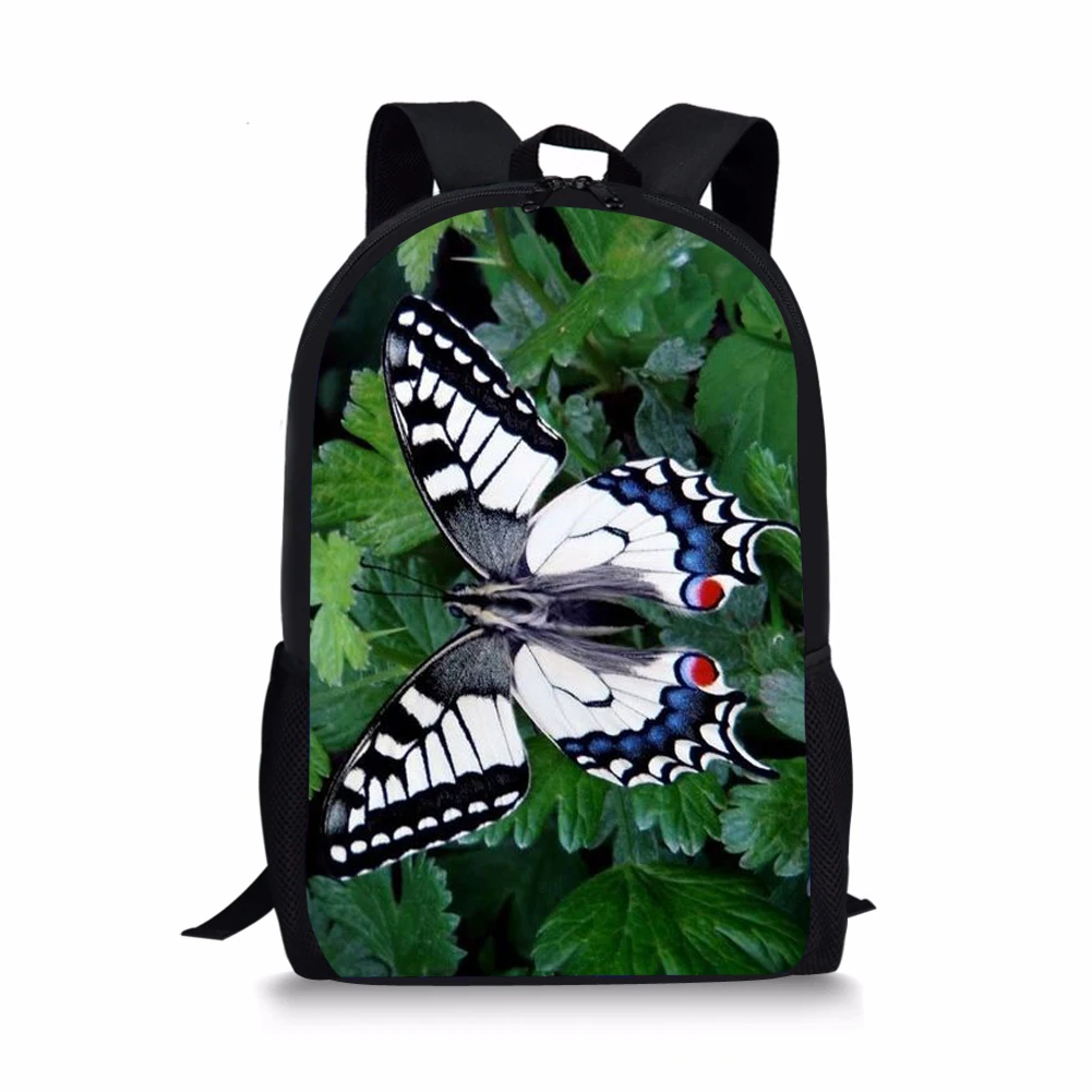 Butterfly Print Backpack Portable Casual Outdoor Travel Children's Knapsack Durable Large Capacity School Bags for Girls Boys