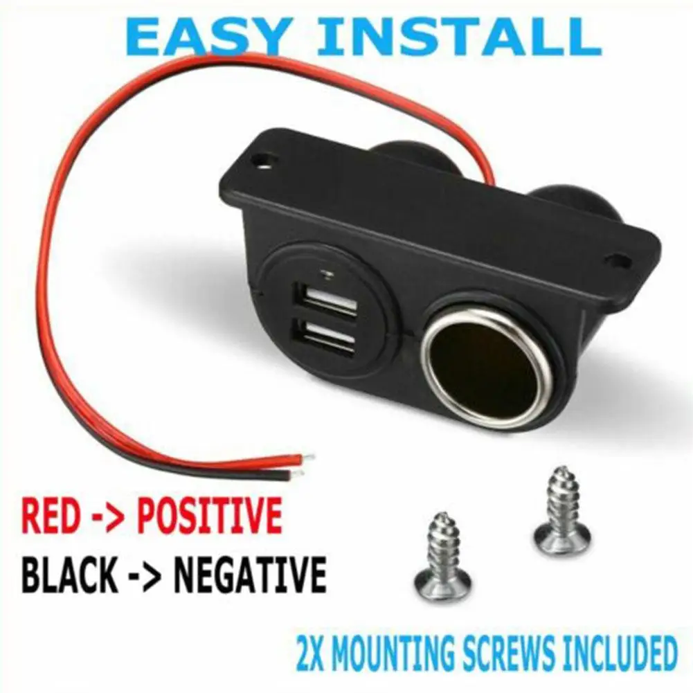 

Usb Ports Socket DC 5V Double 3.1A Charger Built-In Car Camper Multi Plug Port Adapter Charger Recessed Cars
